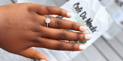 1.5 carat diamond on size 8 ring finger